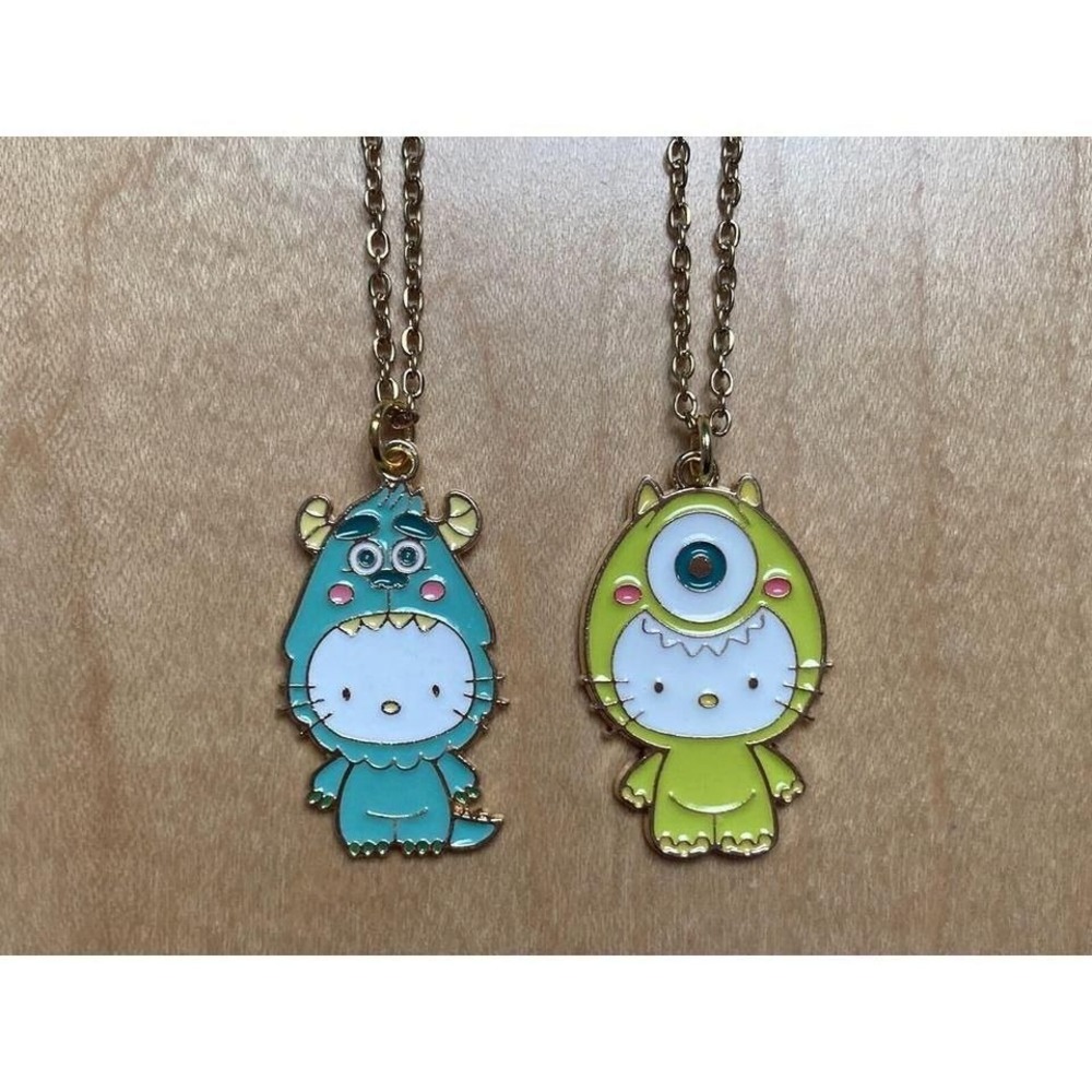 Handmade Hello Kitty Necklaces Matching Couple Sanrio Best Friends Cat Monster - Picture 2 of 5